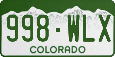 CO license plate 998WLX