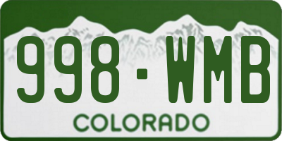 CO license plate 998WMB