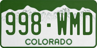 CO license plate 998WMD