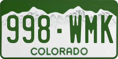 CO license plate 998WMK