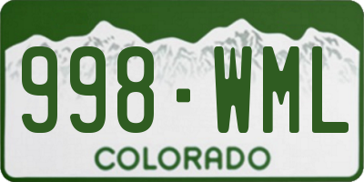 CO license plate 998WML