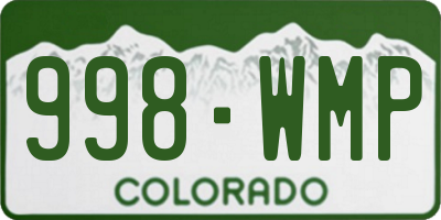 CO license plate 998WMP