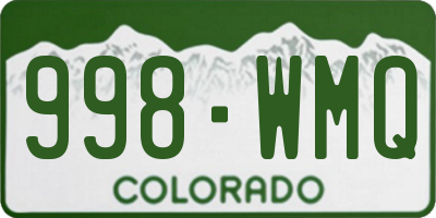 CO license plate 998WMQ