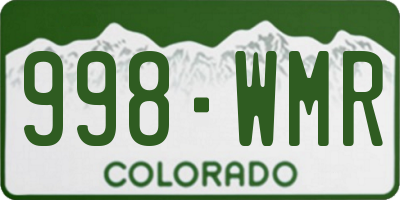 CO license plate 998WMR