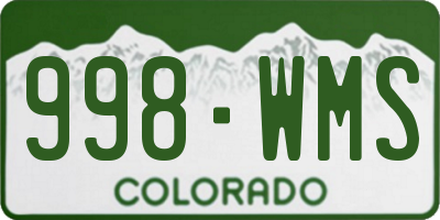 CO license plate 998WMS