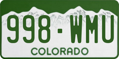 CO license plate 998WMU
