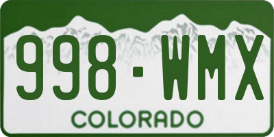 CO license plate 998WMX