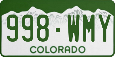 CO license plate 998WMY
