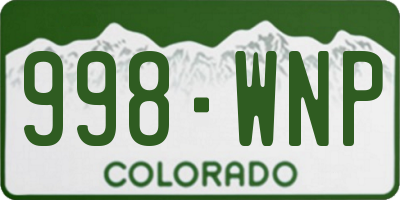 CO license plate 998WNP