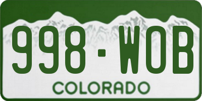 CO license plate 998WOB