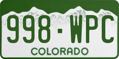 CO license plate 998WPC