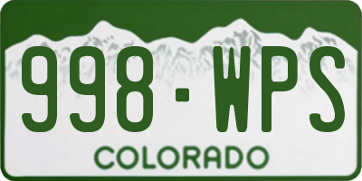 CO license plate 998WPS