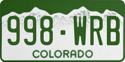 CO license plate 998WRB