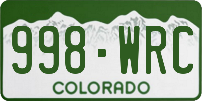 CO license plate 998WRC
