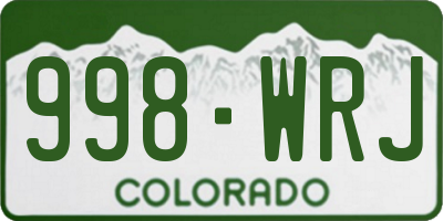 CO license plate 998WRJ
