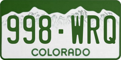 CO license plate 998WRQ