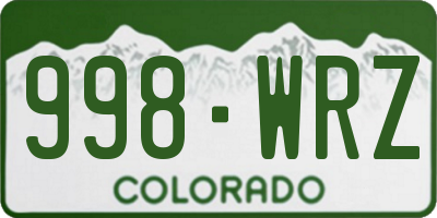 CO license plate 998WRZ