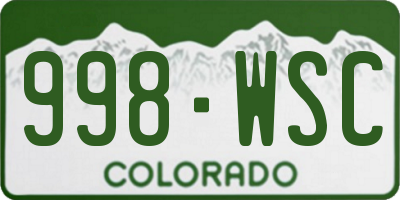CO license plate 998WSC
