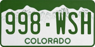 CO license plate 998WSH