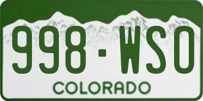 CO license plate 998WSO