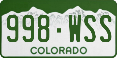 CO license plate 998WSS