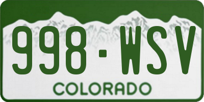 CO license plate 998WSV