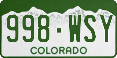 CO license plate 998WSY