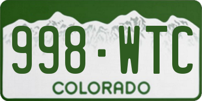 CO license plate 998WTC