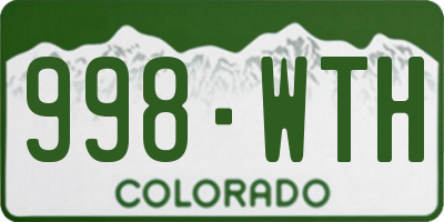 CO license plate 998WTH