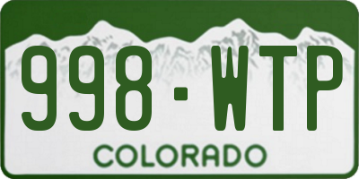 CO license plate 998WTP