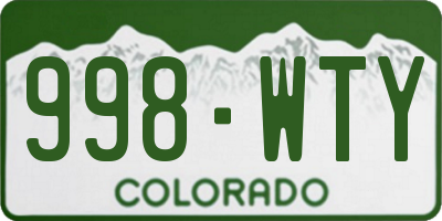 CO license plate 998WTY