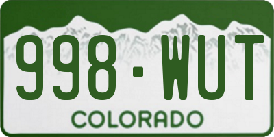 CO license plate 998WUT