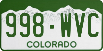 CO license plate 998WVC