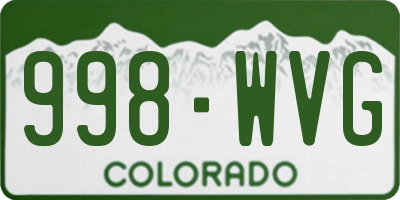 CO license plate 998WVG
