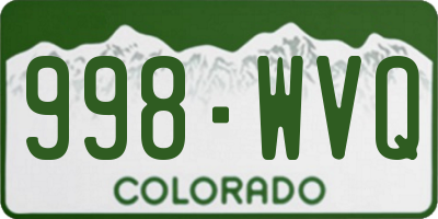CO license plate 998WVQ