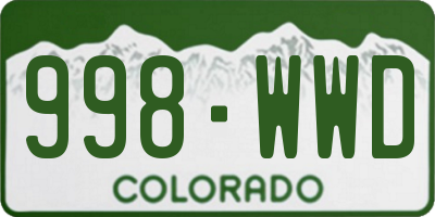 CO license plate 998WWD