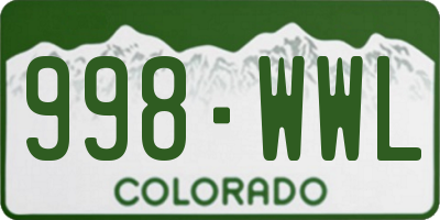 CO license plate 998WWL