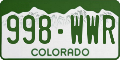 CO license plate 998WWR