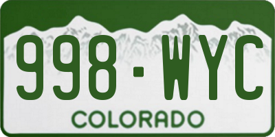 CO license plate 998WYC