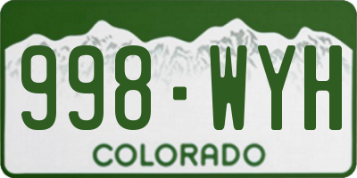 CO license plate 998WYH