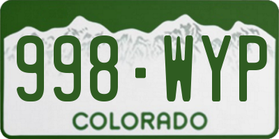 CO license plate 998WYP