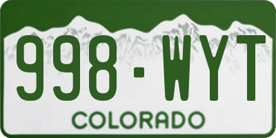 CO license plate 998WYT