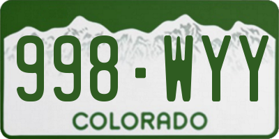 CO license plate 998WYY