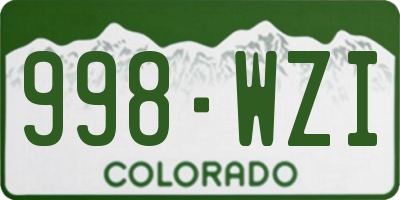 CO license plate 998WZI