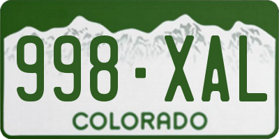 CO license plate 998XAL