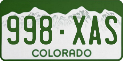 CO license plate 998XAS