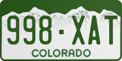 CO license plate 998XAT