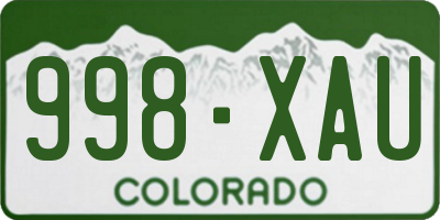 CO license plate 998XAU