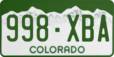 CO license plate 998XBA