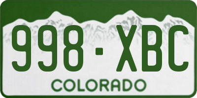 CO license plate 998XBC